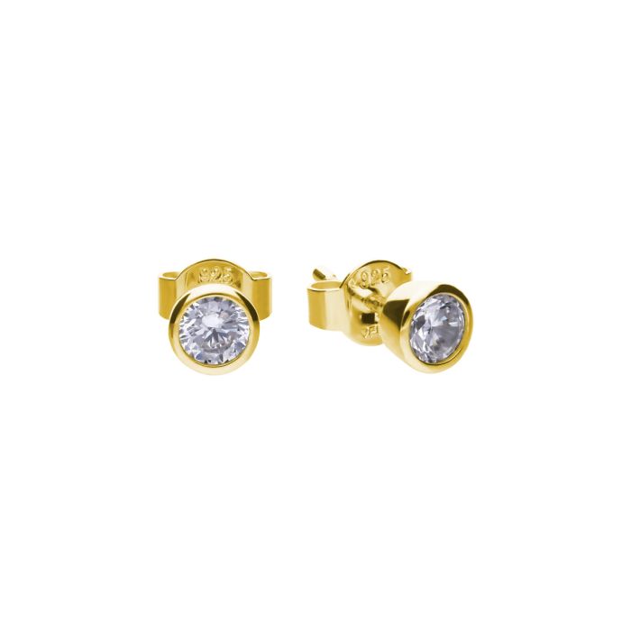 Diamonfire Yellow Gold Plated 0.50ct Cubic Zirconia Stud Earrings
