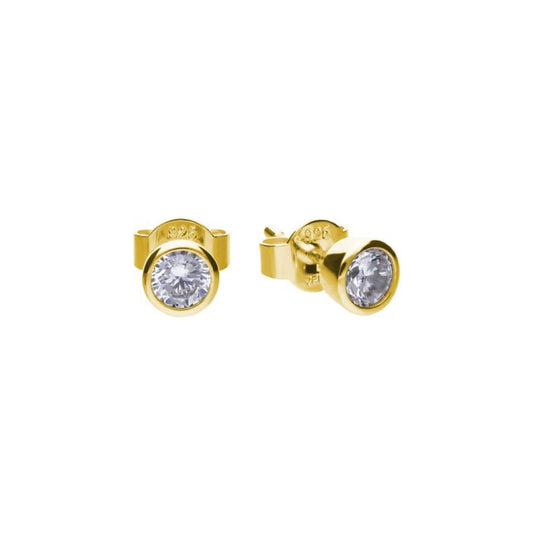 Diamonfire Yellow Gold Plated 0.50ct Cubic Zirconia Stud Earrings
