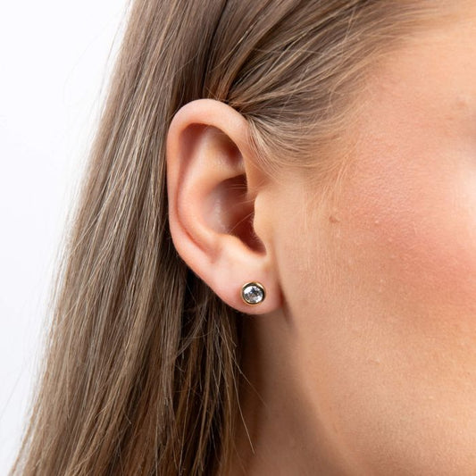 Diamonfire Yellow Gold Plated 0.50ct Cubic Zirconia Stud Earrings