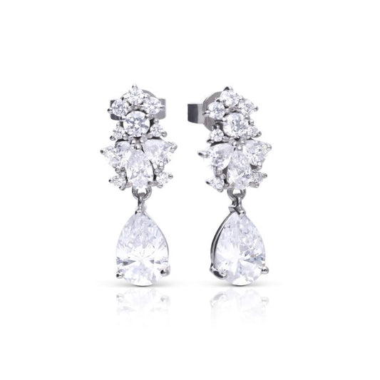 Diamonfire Sterling Silver Cubic Zirconia Dropper Earrings