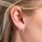 Diamonfire Sterling Silver Triple Cubic Zirconia Hoop Earrings