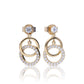 Diamonfire Yellow Gold Plated Cubic Zirconia Double Drop Earrings E6662