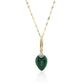 9ct Yellow Gold Malachite Diamond Pendant Necklace