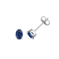 9ct White Gold Oval Sapphire Stud Earrings