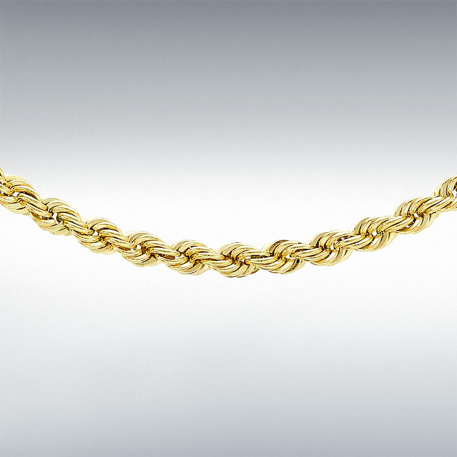 9ct Yellow Gold Hollow Rope Chain 20 inch