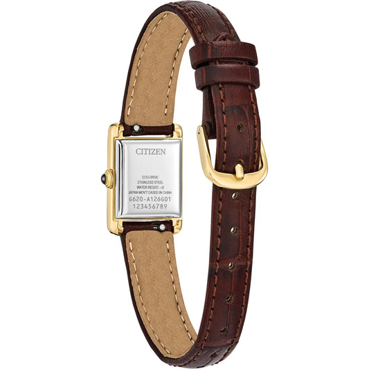 Citizen Fio Roma Brown Leather Strap Watch EG2797-13A