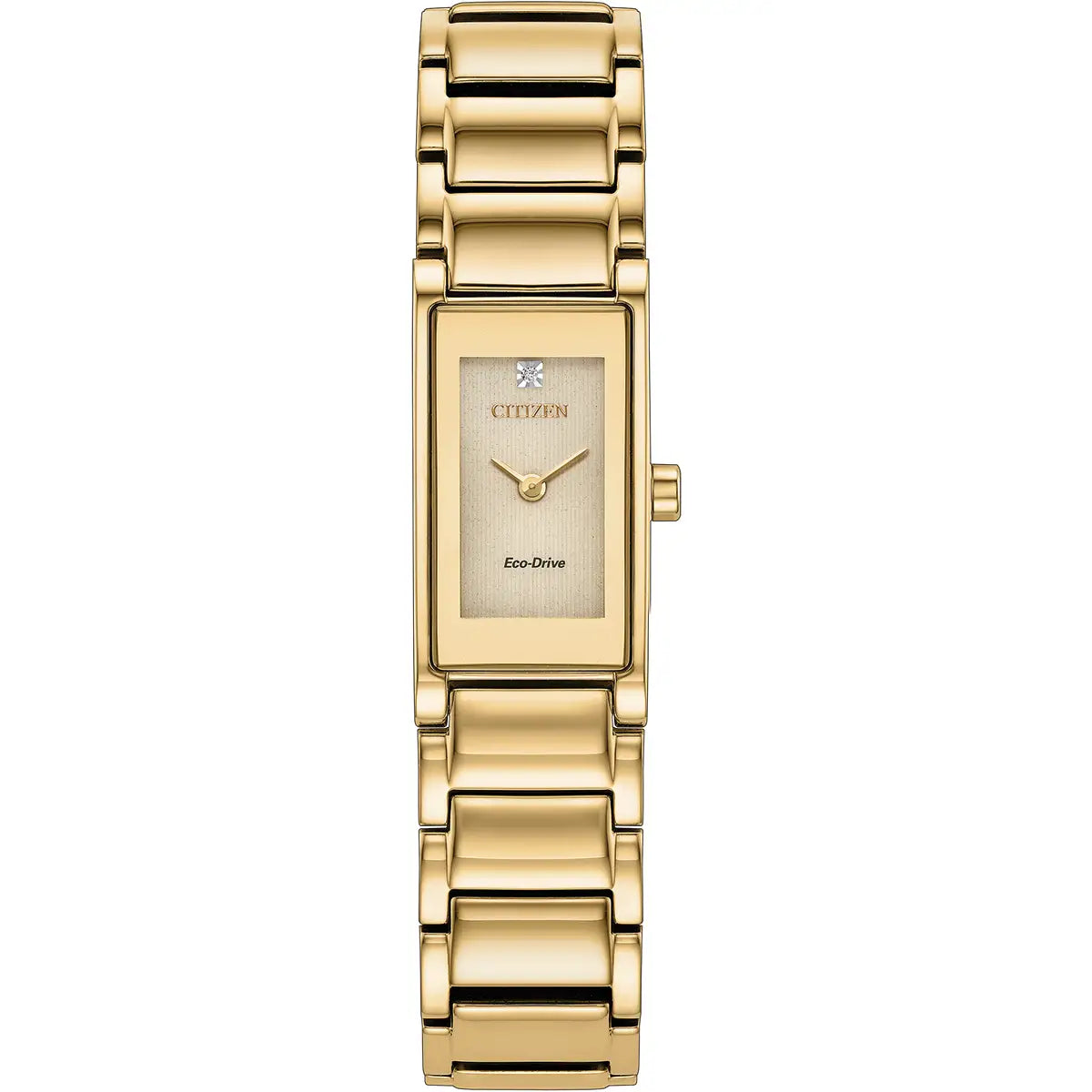 Citizen Axiom Diamond Dot Dial Yellow Gold Plated Stainless Steel Bracelet Watch EG7052-59P