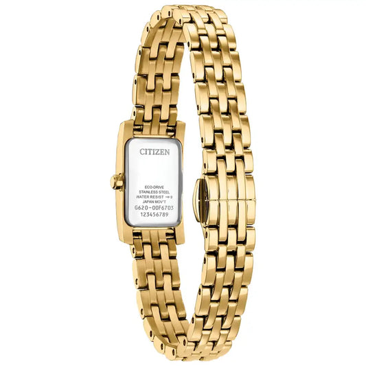 Citizen Petite Palidoro Yellow Gold Plated Oblong Mother of Pearl Bracelet Watch EG7112-59D