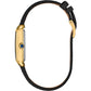 Citizen Eco-Drive Yellow Gold Tone Ladies Black Rectangular Dial Strap Watch EM1192-01E