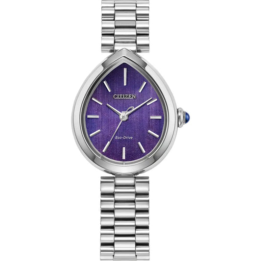 Citizen L Rainell Purple Teardrop Dial Bracelet Watch EM1200-55X