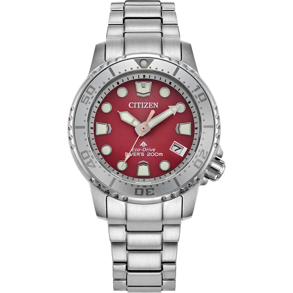 Citizen Promaster Diver Ladies Red Dial Watch EO2027-50Z