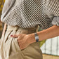 Citizen L Bianca Square Mother of Pearl Full Arabic Dial Steel Bracelet Watch EW5600-52D
