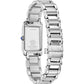 Citizen Ladies Stainless Steel Oblong Blue Mother of Pearl Dial L Bianca Bracelet Watch EW5620-55N