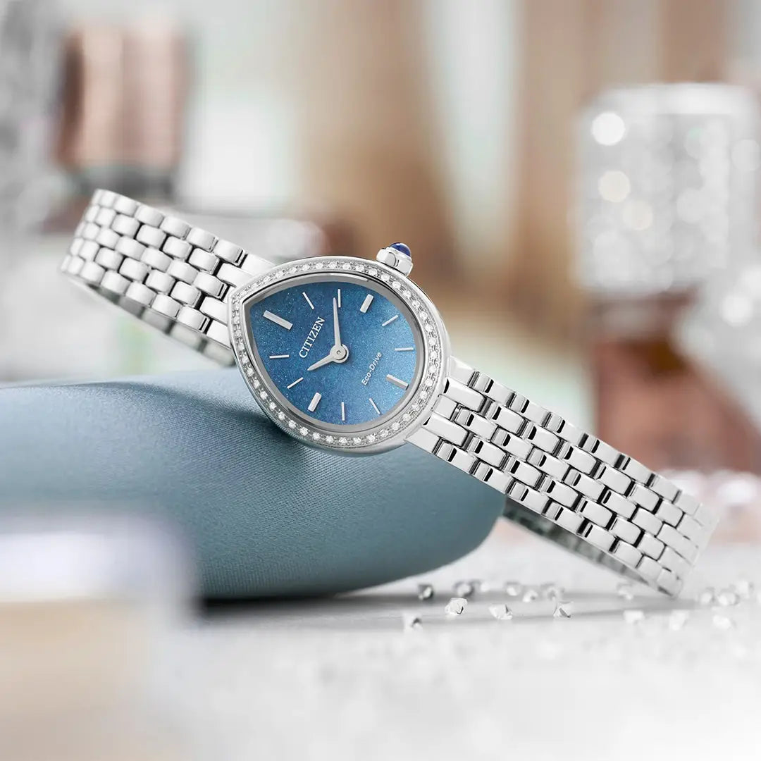 Citizen L Rainell Ladies Limited Edition Blue Dial Diamond Bezel Watch EX1540-58L