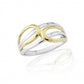 9ct White and Yellow Gold 4 Strand Crossover Ring