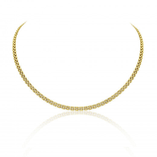 18" 9ct Yellow Gold Panther Link Necklace