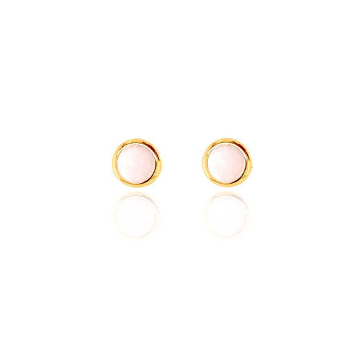 9ct Yellow Gold Mother Of Pearl Stud Earrings