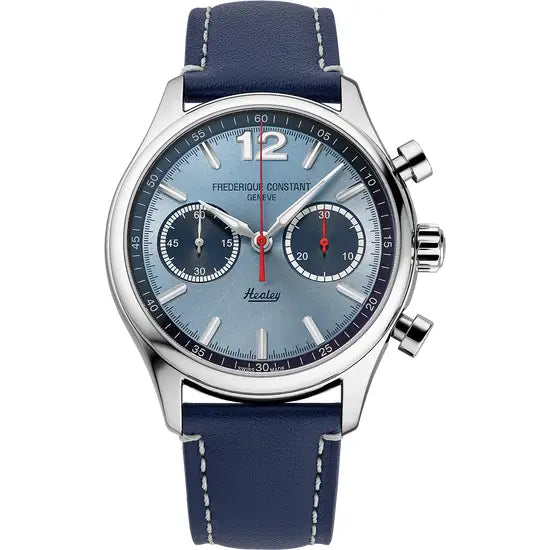 Frederique Constant Vintage Rally Healey Ltd Edition 38/1888 Steel Chronograph Strap Watch FC-397HLBN5B6