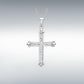 9ct White Gold Cubic Zirconia 15x25mm Cross Pendant