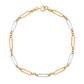 9ct Yellow and White Gold Open Oval Link Bracelet