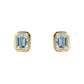 9ct Yellow Gold Rectangular Aquamarine Stud Earrings