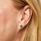 9ct Yellow Gold Rectangular Emerald Stud Earrings
