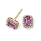 9ct Yellow Gold Amethyst and Diamond Stud Earrings