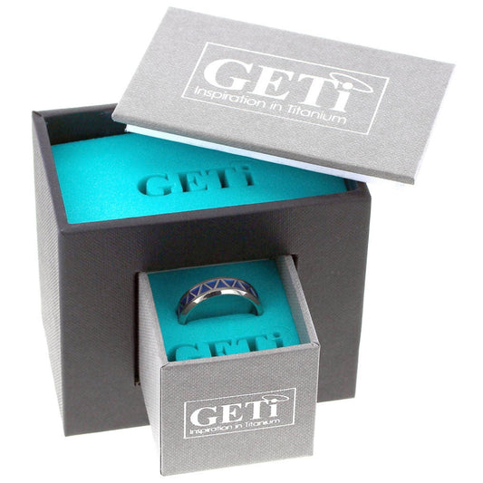 Geti Zirconium Ring with Grooves Size W