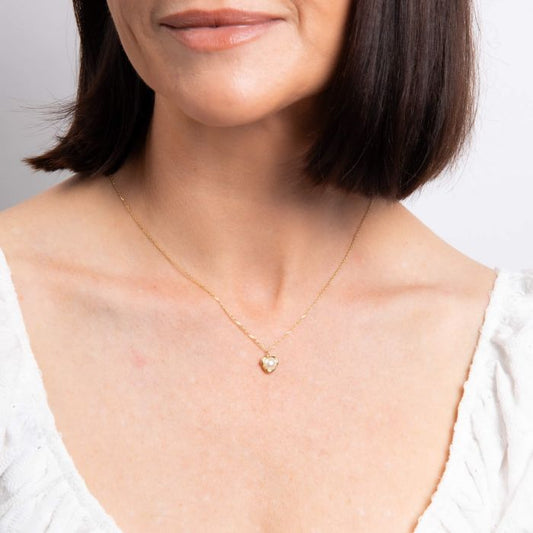 9ct Yellow Gold Freshwater Cultured Pearl Curved Edge Necklace