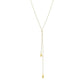 9ct Yellow Gold Trace Chain Lariat With Hollow Teardrop Ends