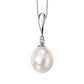 9ct White Gold Freshwater Cultured Pearl and Diamond Pendant