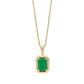 9ct Yellow Gold Rectangular Cut Emerald Pendant
