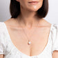 9ct White Gold Baroque Pearl and White Topaz Necklace