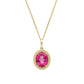 9ct Yellow Gold Oval Pink Topaz Twist Edge Pendant