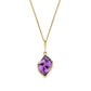 9ct Yellow Gold Flame Cut Amethyst Rubover Pendant