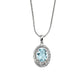 9ct White Gold Aquamarine and Diamond Necklace