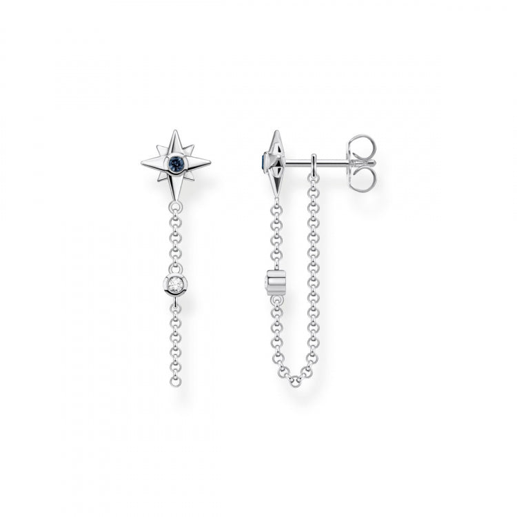 Thomas Sabo Sterling Silver Magic Star Chain Loop Stud Earrings  H2208-347-7