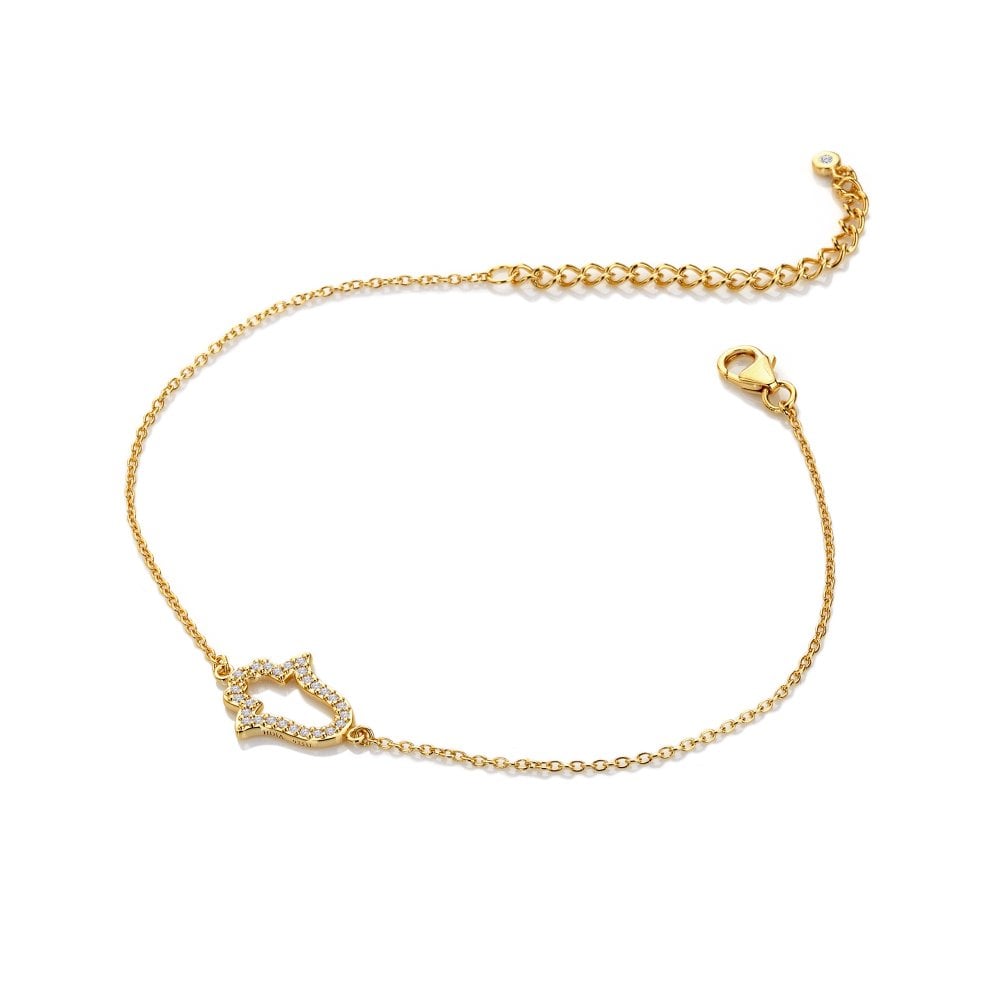 Hot Diamonds Yellow Gold Plated Hand Bracelet DL690