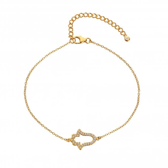 Hot Diamonds Yellow Gold Plated Hand Bracelet DL690