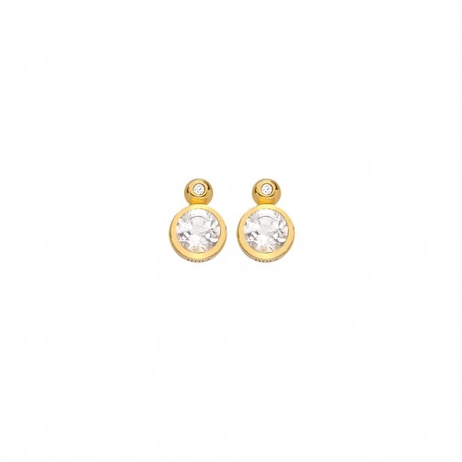 Hot Diamonds x Gem White Topaz Yellow Gold Plated Stud Earrings DE774