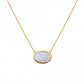 Hot Diamonds x Gem Hot Diamonds Blue Lace Agate Horizontal Yellow Gold Plated Necklace