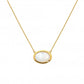 Hot Diamonds x Gem Hot Diamonds Mother of Pearl Horizontal Oval Yellow Gold Plated Necklace