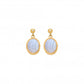 Hot Diamonds x Gem Hot Diamonds Oval Blue Lace Agate Yellow Gold Plated Drop Earrings