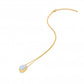 Hot Diamonds x Gem Hot Diamonds Blue Lace Agate Oval Yellow Gold Plated Necklace