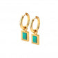 Hot Diamonds x Gem Hot Diamonds Yellow Gold Plated Turquoise Rectangular Drop Earrings