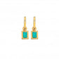 Hot Diamonds x Gem Hot Diamonds Yellow Gold Plated Turquoise Rectangular Drop Earrings
