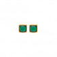 Hot Diamonds x Gem Hot Diamonds Square Green Chalcedony Yellow Gold Plated Stud Earrings