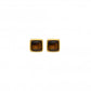 Hot Diamonds x Gem Hot Diamonds Square Tigers Eye Yellow Gold Plated Stud Earrings