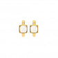 Hot Diamonds x Gem Hot Diamonds Square Mother of Pearl Yellow Gold Plated Hoop Earring