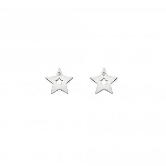 Hot Diamonds Sterling Silver Amulet Star Stud Earrings DE587